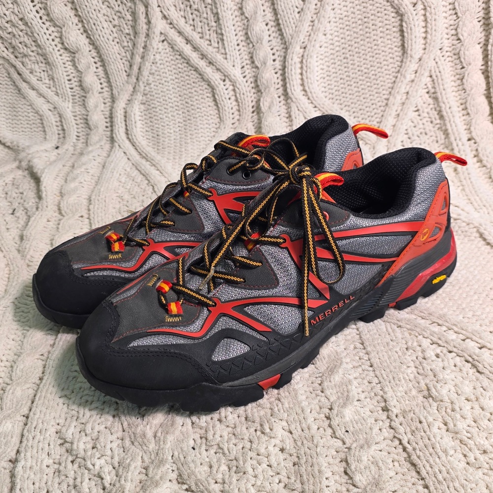 Merrell Capra Sport GTX Hiking Shoes Goretex Vibram Red Vibram Mens 12 Pristine